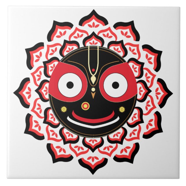 Carreau Visage de Lord Jagannath Chakra Divinité hindoue (Devant)