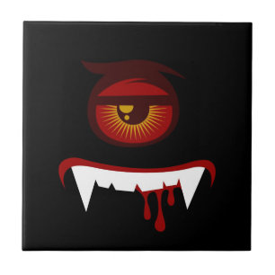 Carreau Visage de monstre de sang mignon