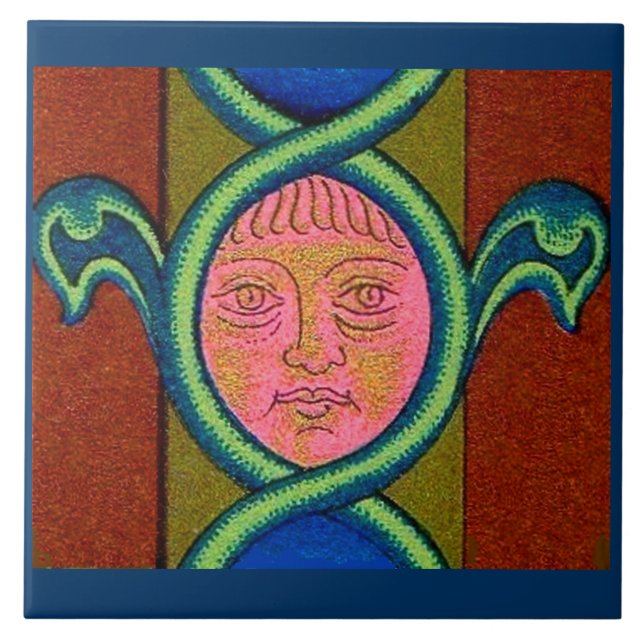 Carreau visage découvert du XVIe siècle (Devant)