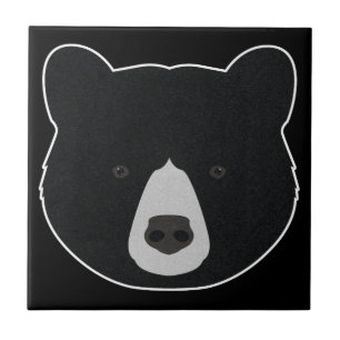 Carreau Visage d'ours noir