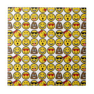 Carreau Visages d'émotion de motif d'Emoji d'amusement