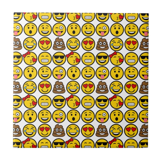 Carreau Visages d'émotion de motif d'Emoji d'amusement (Devant)