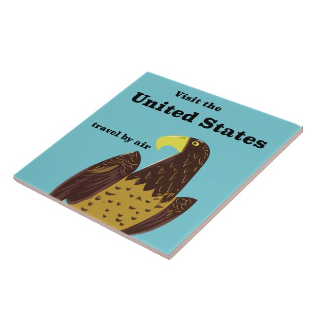 Carreau Visitez l'affiche de voyage États-Unis (Côté)