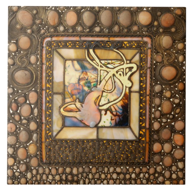 Carreau Vitrail Art nouveau look squash abstrait (Devant)