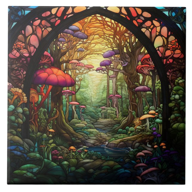 Carreau Vitrail de la forêt fantastique  (Devant)