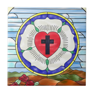 Carreau Vitrail de la Rose de Luther