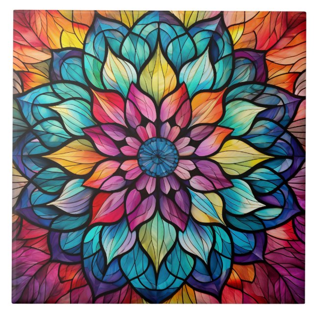 Carreau Vitrail Mandala  (Devant)