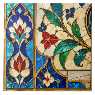 Carreau Vitre de Damas et tulipe ottoman floral