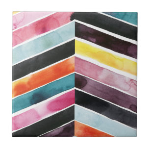 Carreau Vivid aquarelle Chevron I