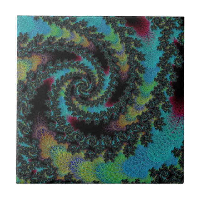 Carreau Vivid Colorful Pinwheel Tapis Fractal Abstrait (Devant)