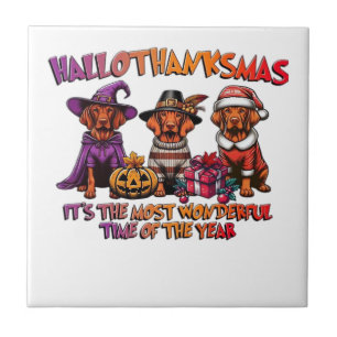Carreau Vizsla Halloween Thanksgiving Christmas Classique