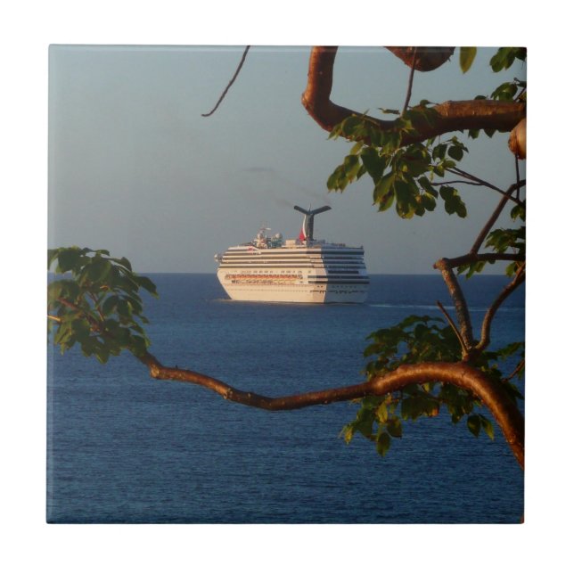 Carreau Voilier vers le coucher du soleil I Vacances de cr (Devant)