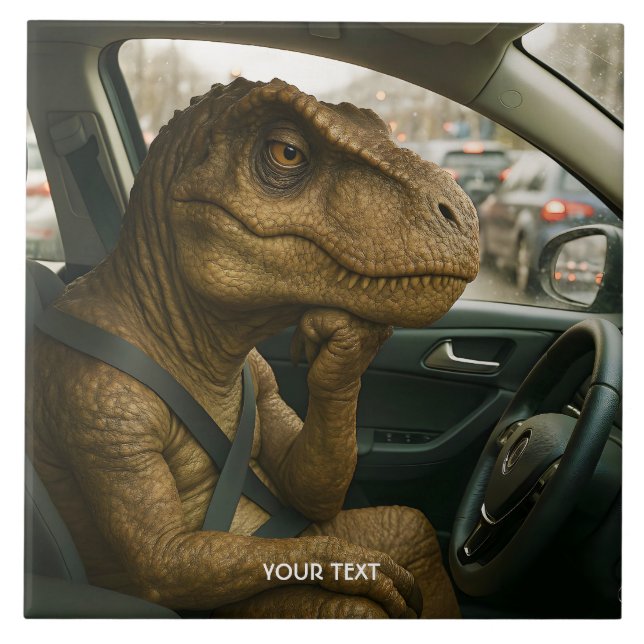 Carreau Voiture de conduite Imaginaire Dinosaur (Devant)