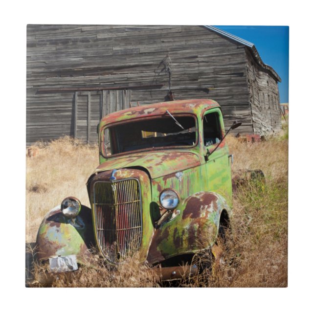 Carreau Voiture de rouillement devant la ferme abandonnée (Devant)