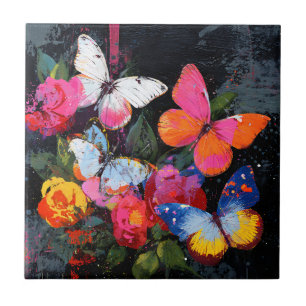 Carreau Vol de papillon abstrait vibrant (10)