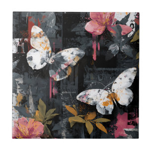 Carreau Vol de papillon abstrait vibrant (3)