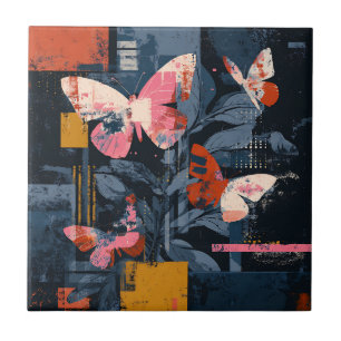 Carreau Vol de papillon abstrait vibrant (5)