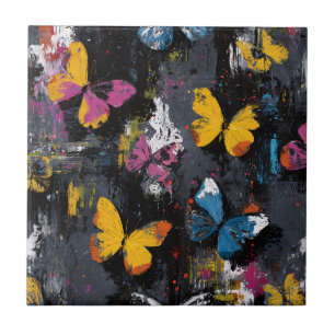 Carreau Vol de papillon abstrait vibrant (9)