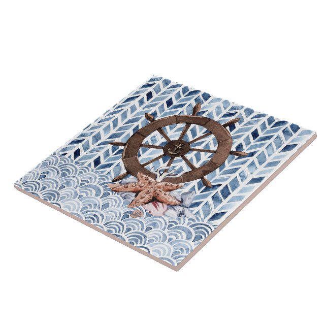 Carreau Volant, étoile de mer, motif nautique (Côté)