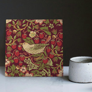 Carreau Voleur de fraise rouge William Morris dosseret