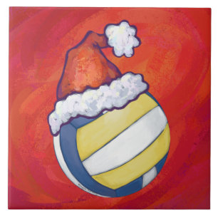 Carreau Volley-ball avec Casquette de Noël