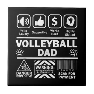 Carreau Volleyball papa drôle Contenu du père du sport