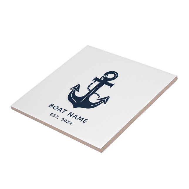 Carreau Votre bateau nom Ancre Bleue (Côté)