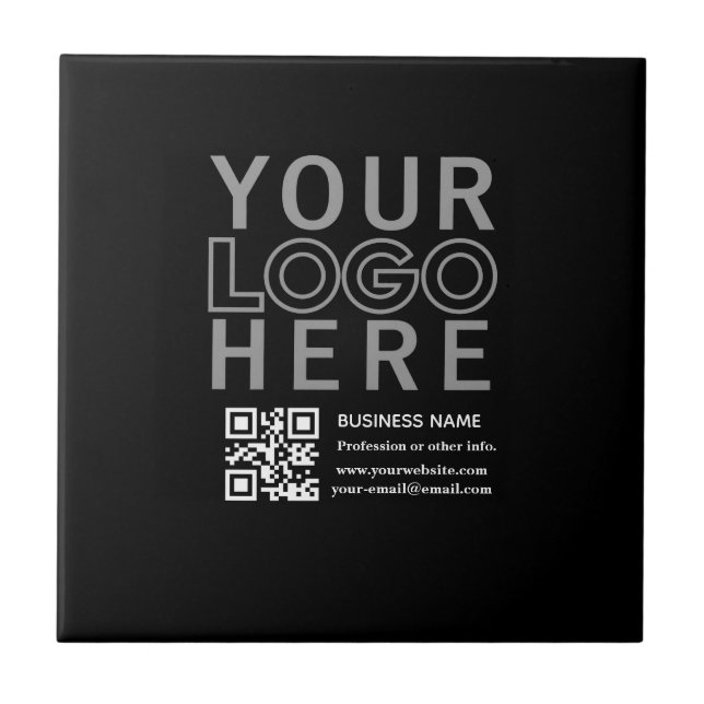 Carreau Votre logo avec code QR et texte modifiables  (Devant)