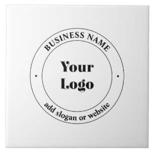 Carreau Votre logo d'entreprise et texte promotionnel Bl