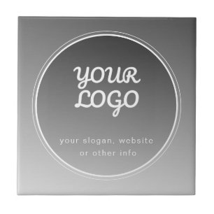 Carreau Votre logo et texte modifiable Dégradé gris fonc