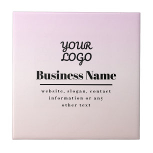 Carreau Votre logo et texte   Ombré rose et pêche