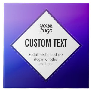 Carreau Votre logo et texte personnalisable Ombre violet