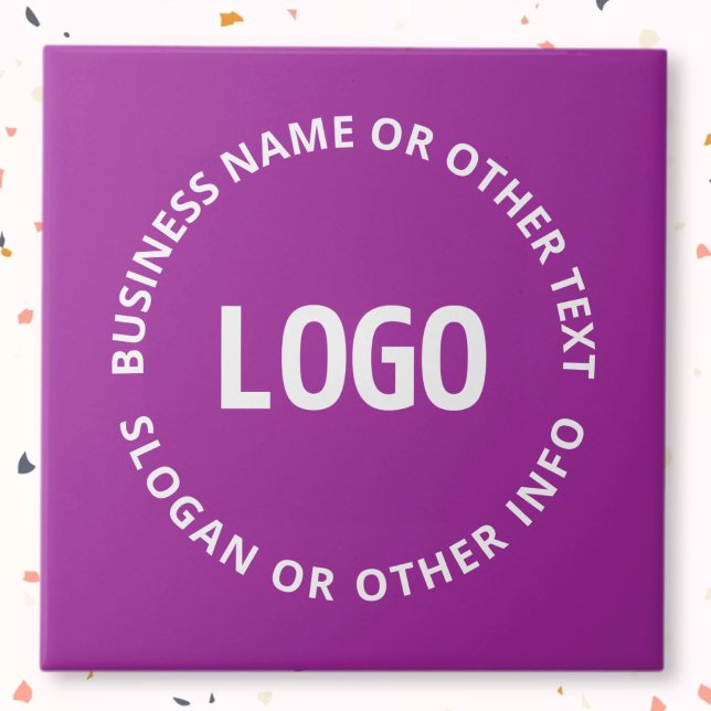 Carreau Votre logo et votre texte personnalisable | Violet (Créateur téléchargé)