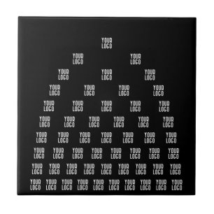 Carreau Votre logo motif d'arche unique Noir (modifiable