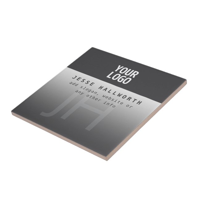 Carreau Votre logo, nom commercial et monogramme (Côté)