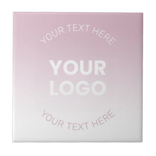 Carreau Votre logo   Ombré moderne rose poussiéreux et bla