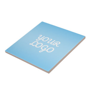Carreau Votre logo & ombre simple moderne Bleu clair