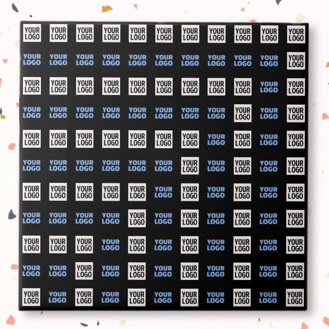 Carreau Votre logo ou image téléchargée | Motif géométriqu (Créateur téléchargé)