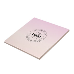 Carreau Votre logo téléchargé   Texte circulaire modifiabl