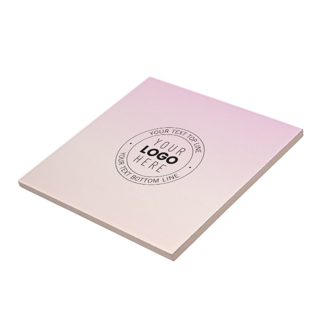 Carreau Votre logo téléchargé | Texte circulaire modifiabl (Côté)