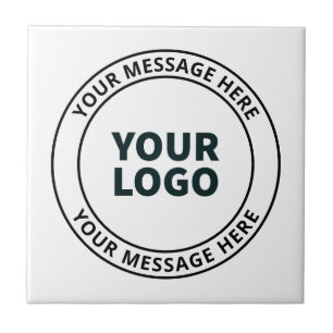 Carreau Votre logo téléchargé + texte circulaire modifiabl