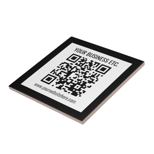 Carreau Votre nom d'entreprise et code QR modifiable (Côté)
