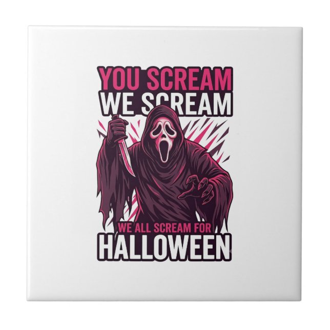 Carreau Vous criez Nous Halloween Ghostface Couteau Sangla (Devant)