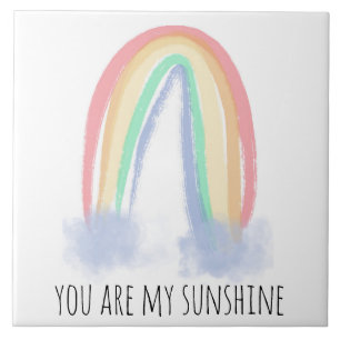 Carreau Vous êtes mon eau de soleil aquarelle arc-en-ciel