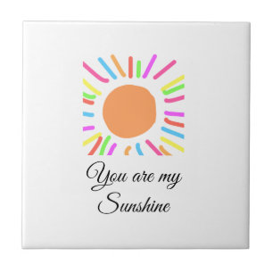 Carreau vous êtes mon soleil jaune orange rayons de soleil