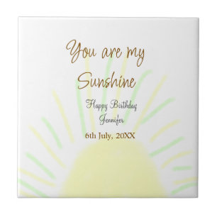 Carreau Vous êtes mon soleil jaune pastel anniversaire ajo