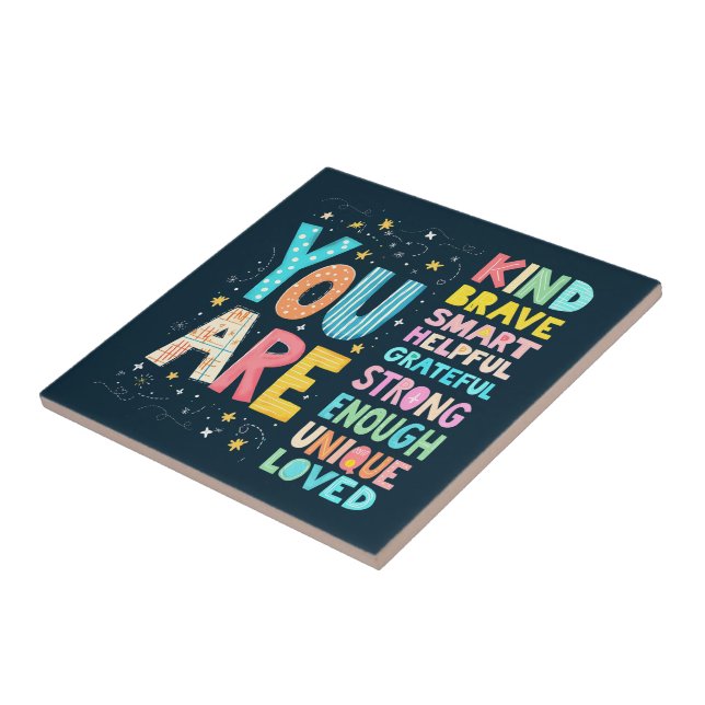 Carreau Vous Êtes Une Citation Inspirationnelle Typographi (Côté)