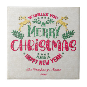 Carreau Vous souhaitant un Joyeux Noël et une Bonne Année