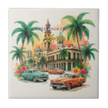 Carreau Voyage Cuba vintage - Salutations de La Havane<br><div class="desc">Publicité Vintage voyage et touristique - Cuba</div>