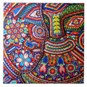 Carreau Voyage tribal maya mexicain de Boho d'art d'Oaxaca